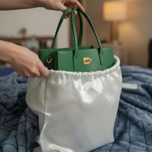 Silky Dust Cover Bag Satin Drawstring Bag Dustproof Travel Storage Pouch